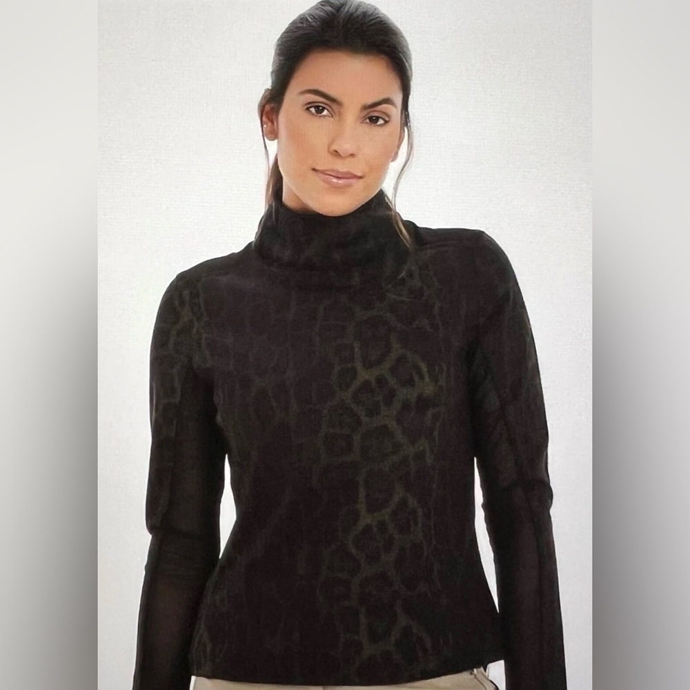 Anatomie Sivan Leopard Print Top with Mesh Inserts